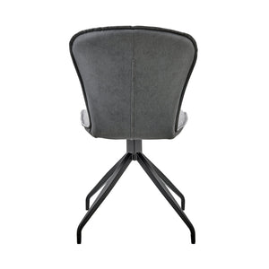 English Elm Cyrine Modern Dining Accent Chairs Set of 2 in Gray Fabric & Durable Faux Leather with Metal Base B2736P354296