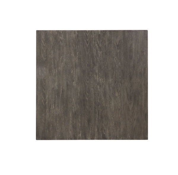 English Elm Dining Rustic Country Counter Height 5pc Dining Set with Plank Table, Open Shelf & Padded Chairs Antique White+Gray,Gray 45 L x 45 W x 21 H B2741P301879