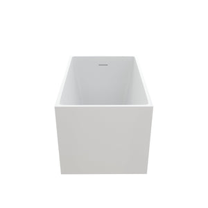 English Elm 43" Acrylic Freestanding Soaking Tub with Built-in Seat Glossy White Modern Bath T3785P380644