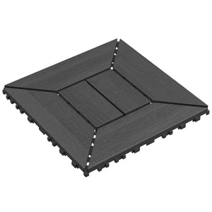 English Elm New Interlocking Polypropylene Patio Floor Tiles 44 Piece Set for Balcony Poolside Use W3022P251854
