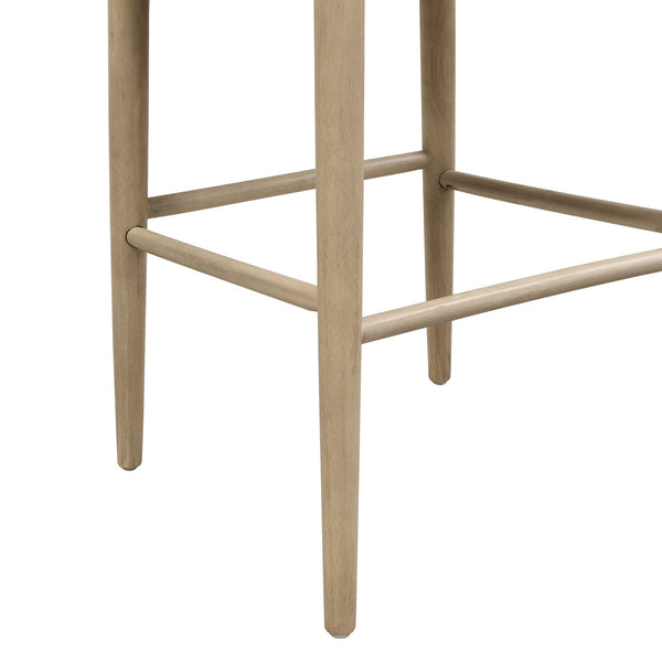 English Elm Christopher Knight Home® - BAR STOOL ladder-back farmhouse set of 2 with upholstered rubberwood seats, tapered legs, timeless charm Grey N771P339893D