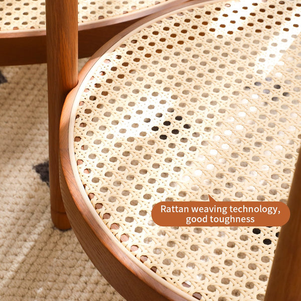 English Elm Modern Farmhouse Round Coffee Table Set - Stylish Nesting Wooden & Glass Design For Living Spaces W2105P210284