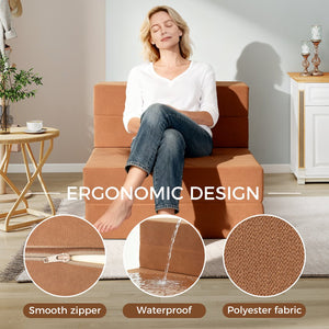 English Elm Folding Floor Sofa Bed with Five Section High Density Foam for Dorms and Small Spaces T5880P498066
