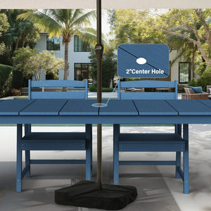 English Elm A Versatile Outdoor Dining Table - Modern All-Weather Design For Patios, Balconies & Gardens T3898P371452