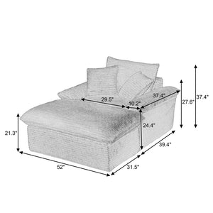 English Elm 51.97 modern cushioned compression single seat sofa with oversized footrest deep plush seating for comfort and support White W3396P330951