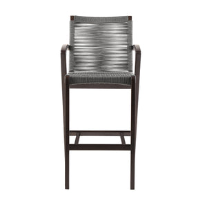 English Elm Dastel Outdoor Dark Eucalyptus Wood Gray Rope Stool — Counter 26" or Bar 30", Solid, Preassembled B2736P268540