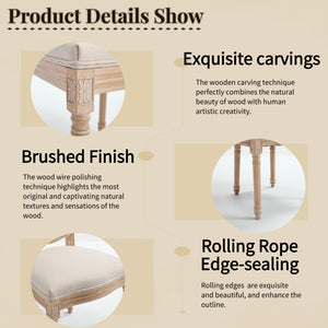 English Elm French Country Dining Chairs Set Of 2, Elegant Upholstered Rattan Back For Dining & Living Spaces W3426P324535