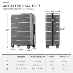 English Elm Luggage 4 Piece Abs Hard Shell Set with Spinner Wheels and Weekender Travel Bag N726P185031D