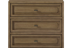 English Elm 3-drawer Nightstand with Cedar Lining Usb Port and Felt Top Drawer Bedroom Storage B2699P439935