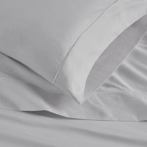 JLA Home Croscill - 500TC Egyptian Cotton Sateen Sheet Set — 500-thread Luxury, Baratta Stitch Hem, Breathable & Durable Grey CCS20-012