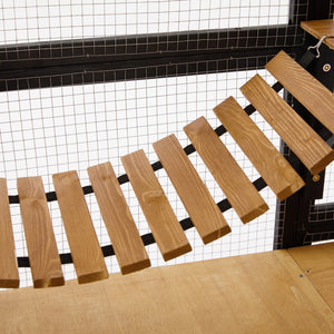 English Elm Outdoor Fir Wood Window Catio Enclosure with Four Climbing Platforms for Cats Black,Brown N719P418377D