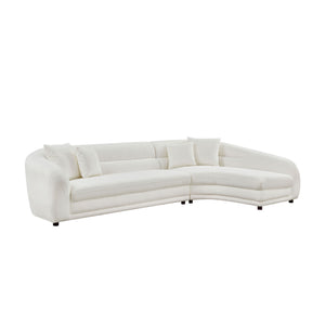 English Elm 125.2 Inch Modular L-shaped Sectional Sofa Polyester Upholstered Curved Living Room Couch W2582S00192