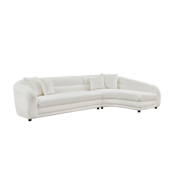 English Elm 125.2 Inch Modular L-shaped Sectional Sofa Polyester Upholstered Curved Living Room Couch W2582S00192