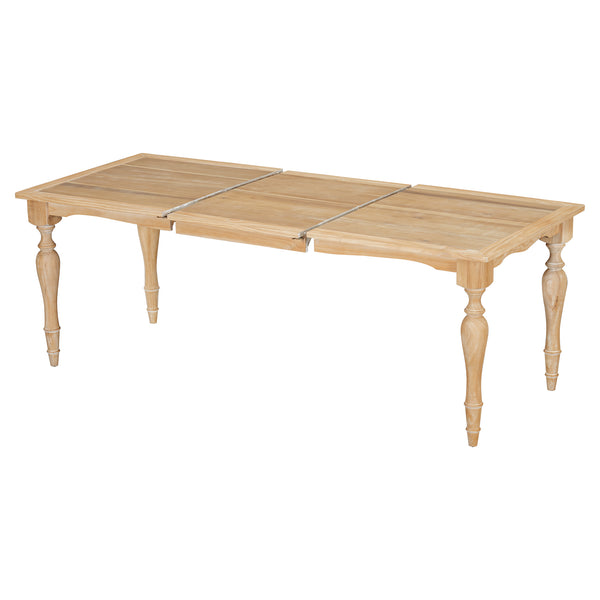 English Elm Topmax Farmhouse Extendable Dining Table Seats 8 Acacia Veneer Turned Leg Design N717P170406A