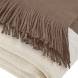 INK+IVY Stockholm Mid-Century Color Block Faux Cashmere Throw II50-238 Taupe