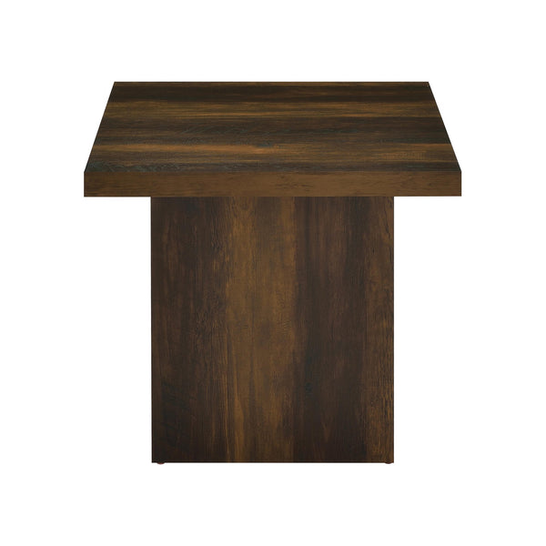 English Elm Square Dark Pine End Table Plinth Base Engineered Wood Living Room Accent B016P472934
