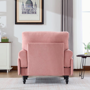 English Elm Modern Chenille Recliner Chaise Lounge Sofa Chair with High-Resilience Foam, Wide Seat, 550lb Capacity Pink W395P371343