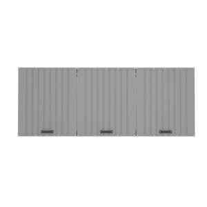 English Elm Garbage Bin Shed Galvanized Steel Enclosure Fits Three Cans with Lockable Waterproof Lid Light Gray W1598P357717
