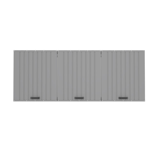 English Elm Garbage Bin Shed Galvanized Steel Enclosure Fits Three Cans with Lockable Waterproof Lid Light Gray W1598P357717