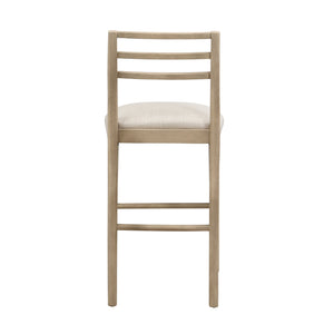 English Elm Christopher Knight Home® - BAR STOOL ladder-back farmhouse set of 2 with upholstered rubberwood seats, tapered legs, timeless charm Beige N771P339875A