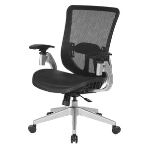 OSP Home Furnishings Vertical Mesh Back Office Chair with Lumbar Support Synchro Tilt and Pneumatic Lift 889-T11N6421R