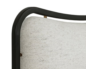 Sunpan JUNIA Bed - King Size - Modern Upholstered Design with Warm Wood & Gold Accents for Luxurious Style 112132