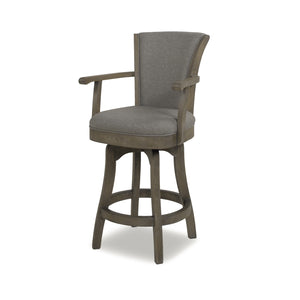 English Elm Jennifer Taylor Home - Williams 27In Swivel Counter Height Bar Stool In Heathered Grey Linen - Stylish Comfort And Durability B2719P238371