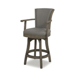 English Elm Williams 27In Swivel Counter Height Bar Stool, Heathered Grey Linen