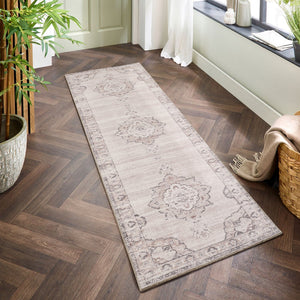 English Elm Majestic Medallion Runner Rug Polyester Pile Turkish Woven Entryway Hall Accent B186P428866