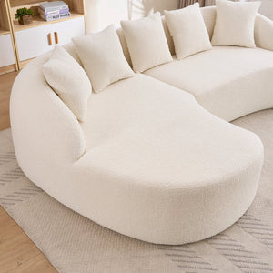 English Elm New Chenille L-shaped Sectional Curved Chaise Modular Sofa for Modern Living Spaces W2231S00053