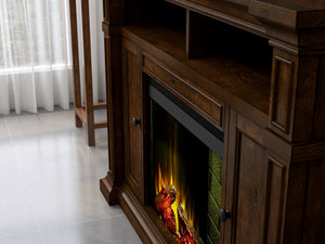 English Elm Berkshire Wood Panel Fireplace Console with Enclosed Storage for Tvs up to 65 Inches B108P481207