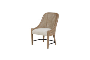 English Elm Cane Sand-Colored Host Chairs Set of 2 — Solid Wood Frame, Cane Back, Polyester Upholstered Seats, Elegant Finish B2699P224815