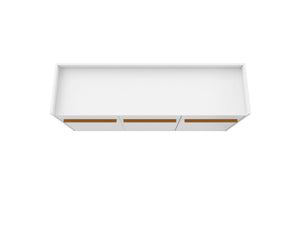 English Elm Bradley 54" Sideboard with Soft-Close Doors, Dip-Style Top, Concealed Shelves for Media Storage White B365P398260