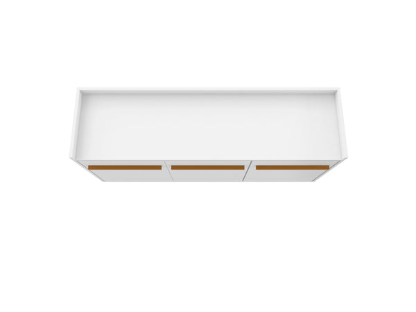 English Elm Bradley 54" Sideboard with Soft-Close Doors, Dip-Style Top, Concealed Shelves for Media Storage White B365P398260