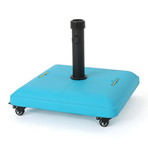 English Elm Christopher Knight Home® - WHEELIE Concrete Umbrella Base Square with Stainless Steel Handle, Fits Up to 11ft Umbrellas, Durable Teal 60453.00TEL