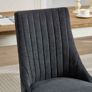 English Elm Rayon High-Back Dining Chair Set with Plush Flocking Upholstery, Rebound Sponge Comfort, Solid Wood Legs Black W1143P233646