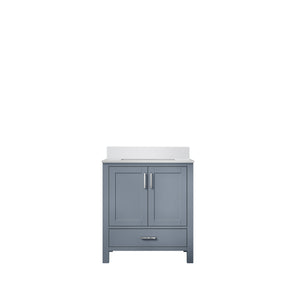 English Elm Dark Grey 30 in Bath Vanity with White Quartz Top, Solid Wood Frame, Soft-Close Drawers, Storage Durable Finish B2731P258785