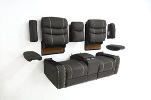 English Elm Recliner Club Chair Microfiber Upholstered with Brass Nailhead Trim for Living Room W3900P386434