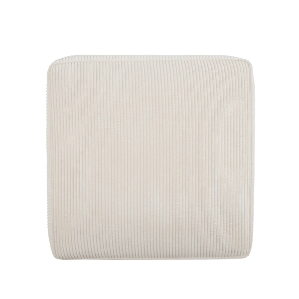 English Elm Upholstered Corduroy Square Ottoman Plywood Frame Sectional Footrest for Living Room Beige N757P414087I