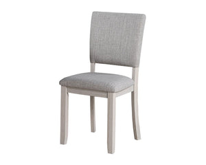 English Elm 4pc Sauro Gray Side Chair Upholstered Seat & Back | Transitional Rubberwood Frame, Comfortable Foam Padding B2741P408873