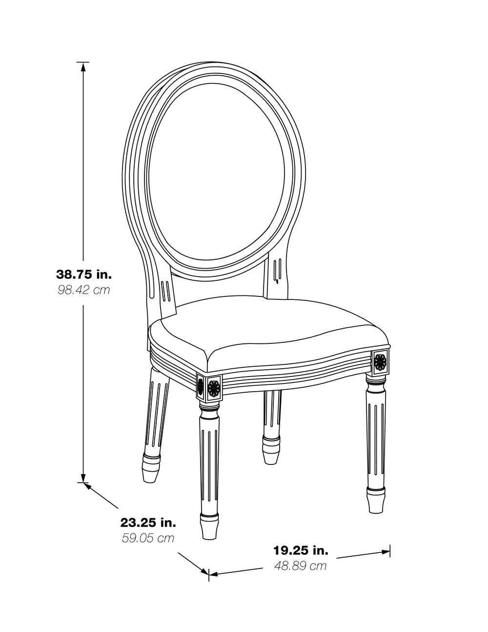OSP Home Furnishings Lillian Oval Back Chair Klein Otter