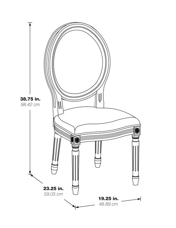 OSP Home Furnishings Lillian Oval Back Chair Linen