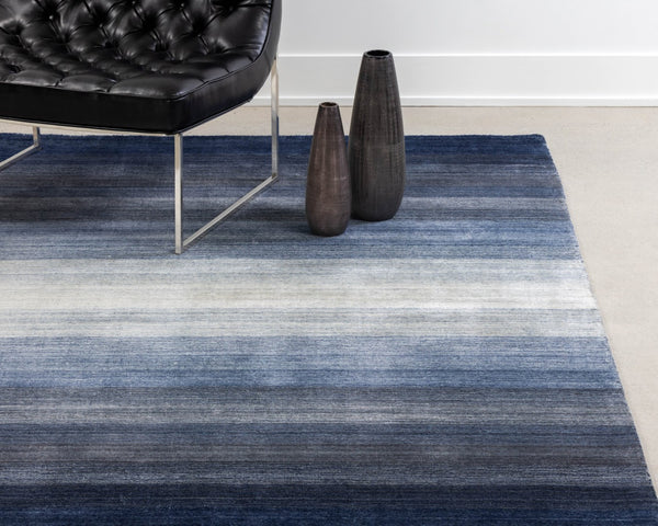 Sunpan LAGOS Hand-Loomed Rug - Artisan-Crafted, Soft Wool-Blend with Unique Ombre Design for Modern Spaces Blue 106253