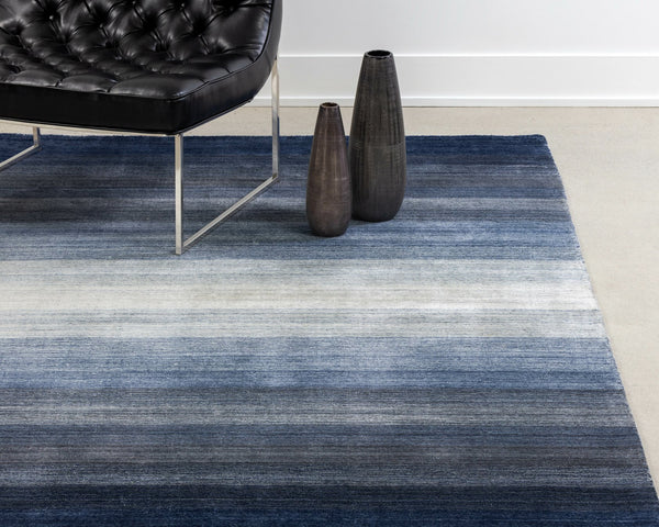Sunpan Lagos Hand-Loomed Wool-Blend Rug - Artisan-Crafted Ombre Design for a Stunning Home Transformation Blue