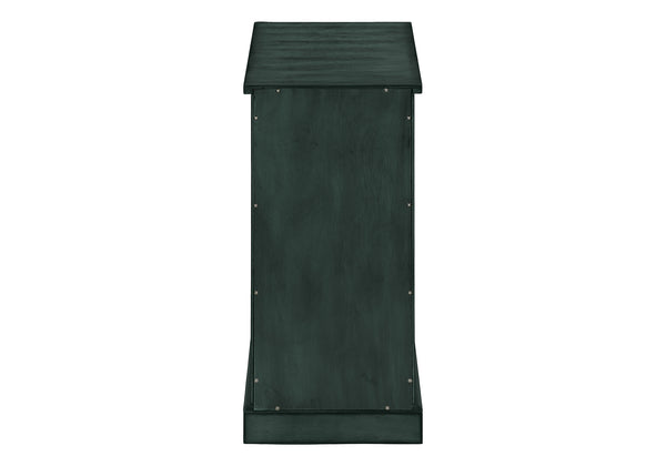 English Elm Accent Table Coastal Antique Blue Veneer Nightstand with Drawer & Cabinet, Solid Wood Accent Piece Blue 25 L x 23 W x 6 H B2710P287046