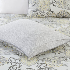 English Elm 8 Piece Reversible Cotton Comforter Set - Floral & Medallion Print, Cal King, Oeko-Tex Certified B03597285