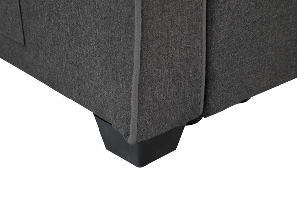 English Elm Corrado Tufted Gray Fabric Sleeper Sofa with Usb Ports and Pull Out Guest Bed B2749S00183