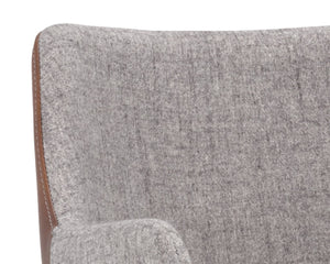 Sunpan GRIFFIN Dining Armchair - Elegant Two-Tone November Grey & Bravo Cognac for Modern Spaces 105083