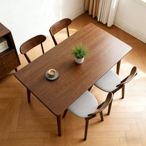 English Elm Solid Natural Wood Mid-century Dining Chairs Curved Back Upholstered Seat Set of 2 W3204P429363