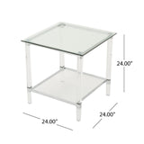 Christopher Knight Home® - Noble House - Orianna Acrylic and Tempered Glass Square Side Table